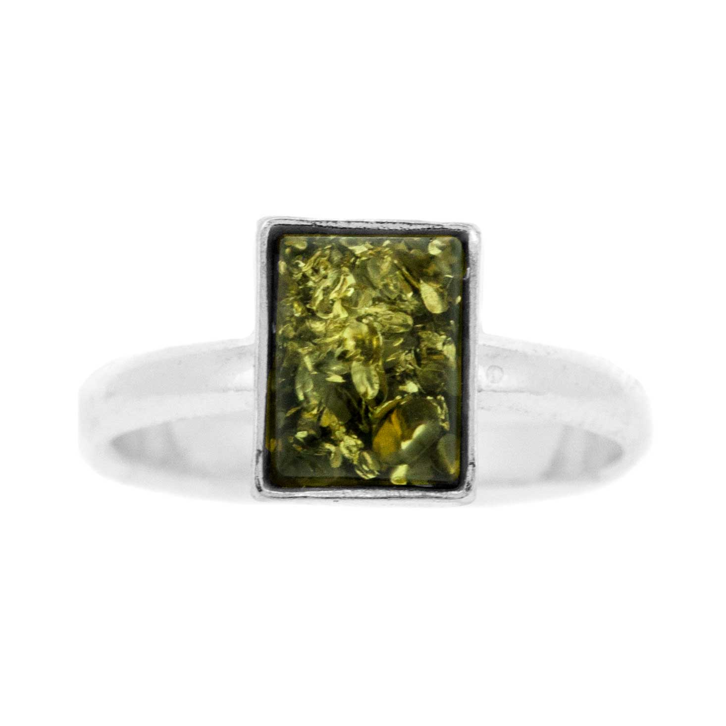 Classic Amber Rectangle Amber Ring