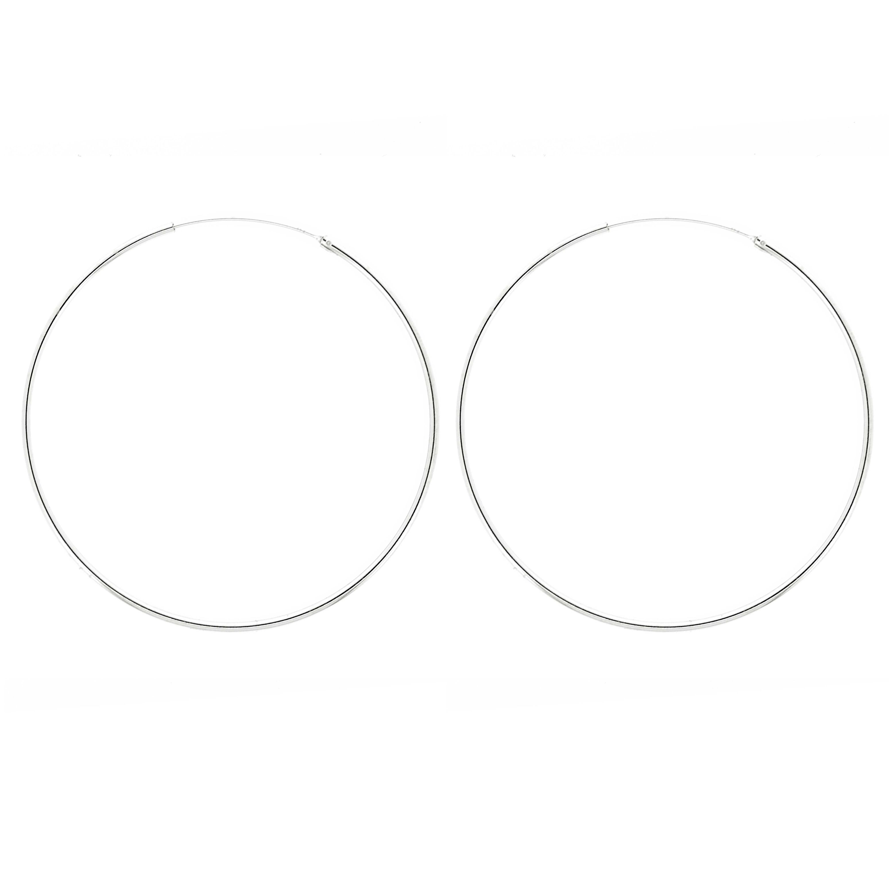 Simply Silver 2mm Round Hoops