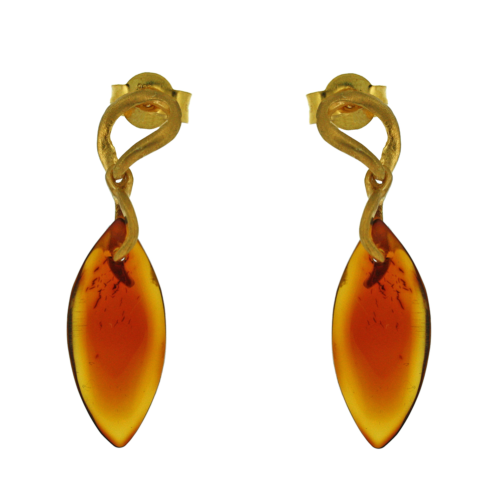 Amber Art Raindrop Earrings