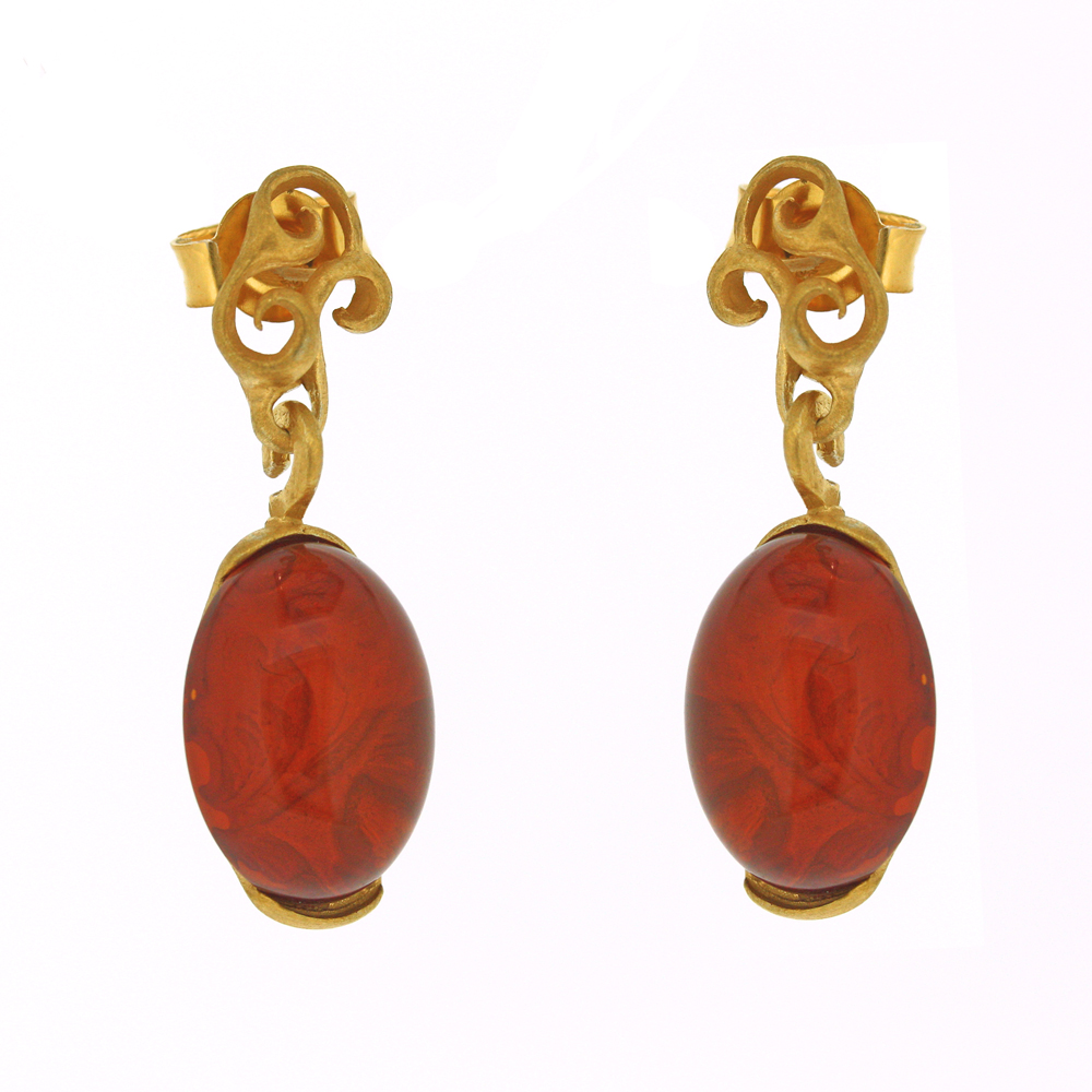 Amber Art Baroque Drop Earrings