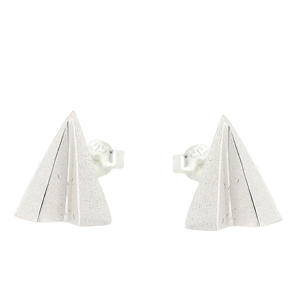 Kitten Paper Airplane Stud Earrings