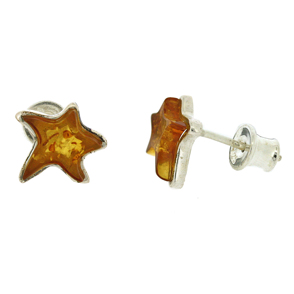 Amber Art Small Star Studs