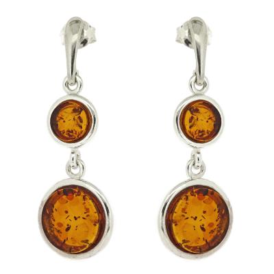 Classic Amber Double Circle Earrings