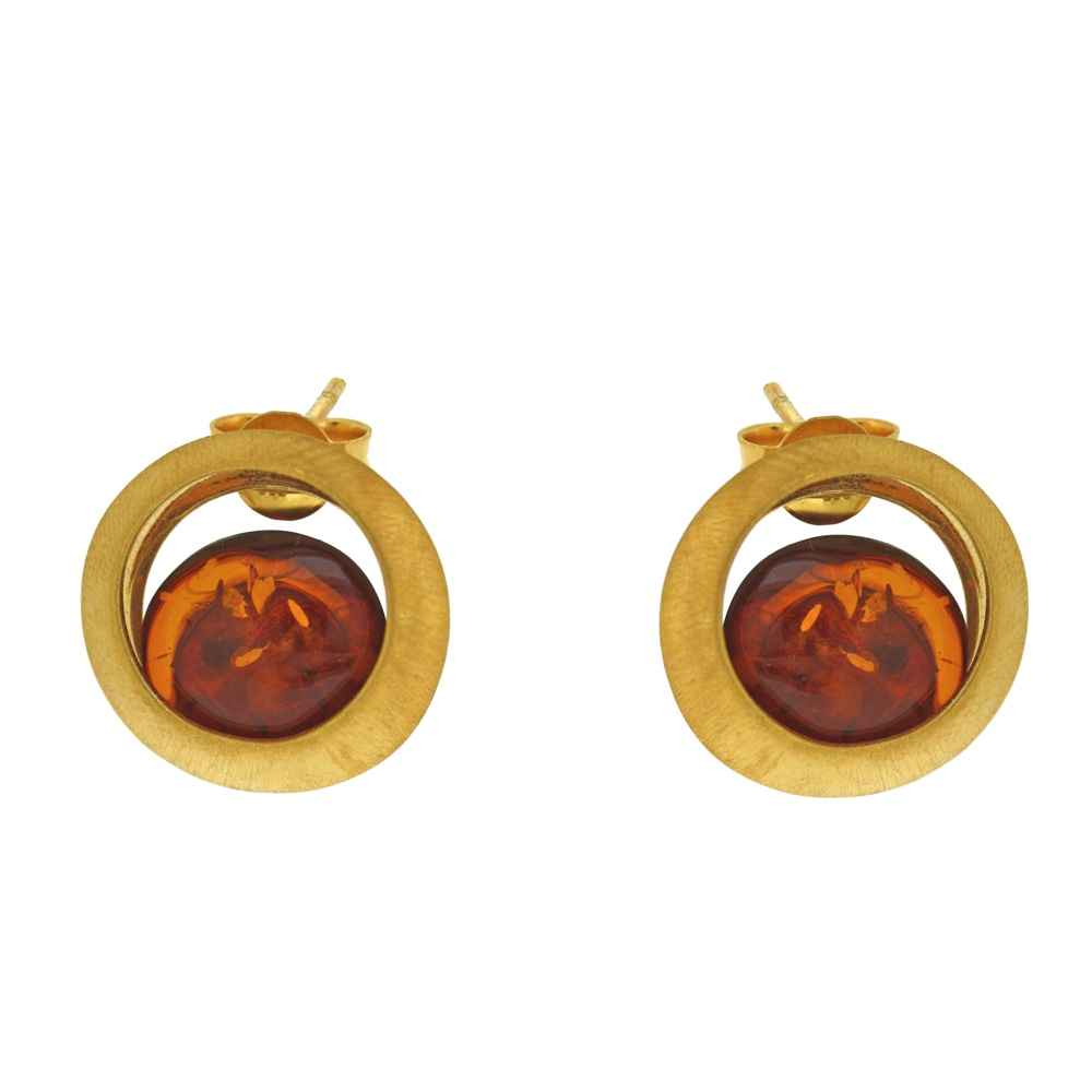 Amber Art Island Stud Earrings
